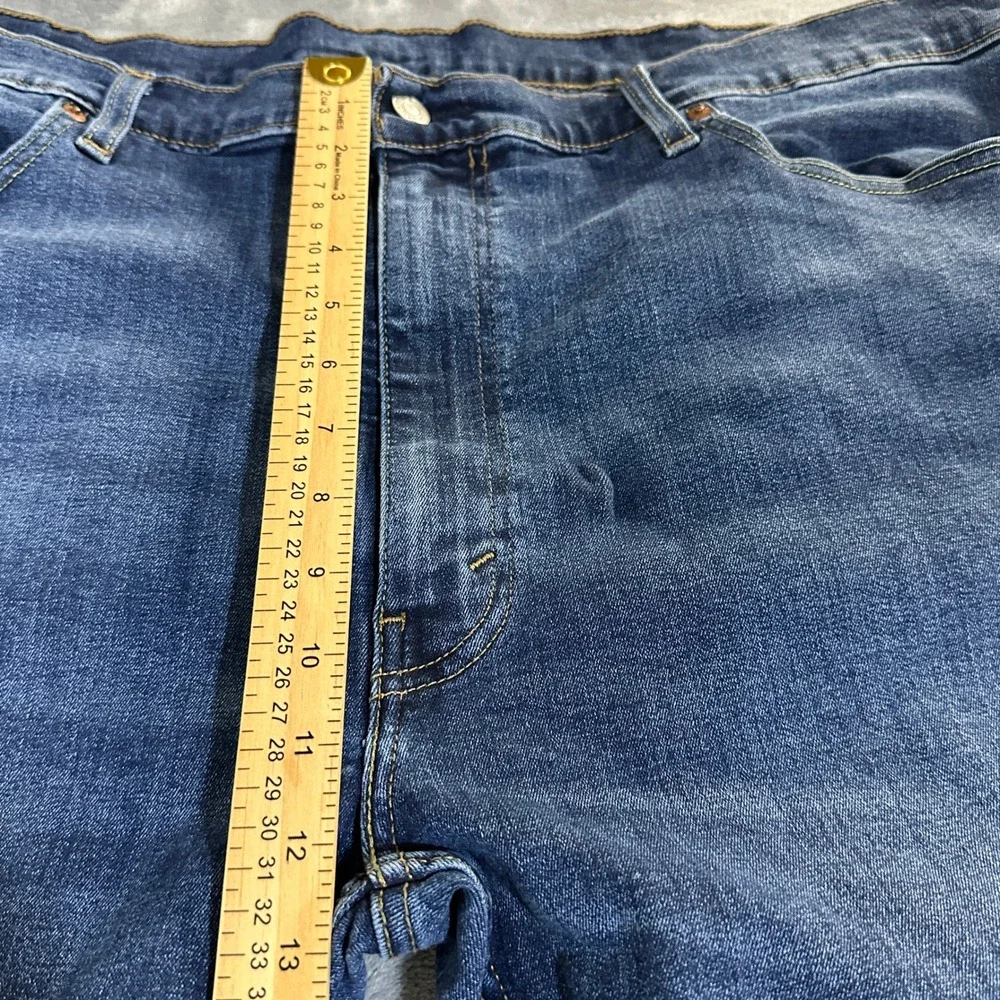 Levis 502 Regular Taper Jeans Mens 46x32 Blue Medium Wash WaterLess Denim
